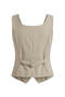 Ecru Unlined Square Collar Vest - 3