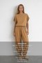 Women's Beige Waist-Tied, Cuffed, Lace-Detailed Trousers and Blouse Woven Set Alc-X15567 - 2
