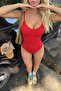 Women's Adjustable Agraf Snap Red Bodysuit - 2
