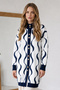 Patterned Beard Cardigan N3323 Navy Blue - 2