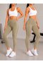 Women's 2-Pack Ribbed Detailed Gathering High Waist Sports Leggings – Fitness, Pilates, and Everyday Ribbed Leggings