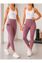 Women's 2-Pack Economical High Waist Gathering Side Pocket Sports Leggings Fitness Yoga Casual Stretch Leggings - 2