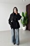 Women's Apolete Belted Medium Length Trench Coat Black - 3