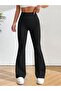 Black Flared Leg High Waist Tightening Leggings