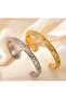 Sun Crescent Star Patterned Silver Color Half Circle Thick Special Day Bracelet - 3