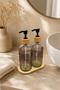 Relly Double Glass Soap Dispenser Set with Bamboo Stand – 2 X 500 ml – Hands & Dishes - 7