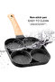 4 Cavity Nonstick Frying Pan | 18cm Multi Section Egg & Pancake Pan | 8.8cm Round Compartments | Omelette Breakfast Cooking Pan with Wooden Handle - 8