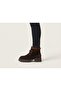 Genuine Leather Suede Plush Laced Zippered Boots Women's Shoes