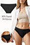 Women's Cotton Lycra Wide Elastic Bikini Panties Black Single