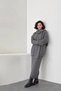 Women's Gray Scarf, Braided Skirt, Sweater, Scarf 3-Piece Set - 3
