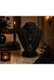 Gothic Necklace Stand Jewelry Mannequin Decorative Necklace Display Bust Black 20X15X12 cm
