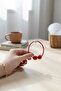 Red - White Color Beaded Rubber Buckle 130687 - 4