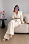 Lace Belted Jacket Trousers Blazer Suit - 2