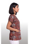 Women's V-Neck Bat Sleeve Giraffe Patterned Lycra Linda Fabric Doctor Nurse Scrubs Uniform Single Top - 3