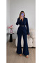 Lace Belted Jacket Trousers Blazer Suit - 6