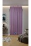 Modern Background Curtain - Single Panel - Ready for Cornice - Stain Resistant - Lilac - Pleatless Flat Installation - Extrafoam Gathering - 7