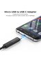 محول مايكرو USB الى USB C، محول من النوع C انثى الى مايكرو B ذكر كيو سي 3.0 لنقل البيانات متوافق مع - 5