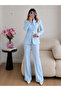 Gold Single Button Notched Lapel Jacket Trousers Blazer Suit - 5