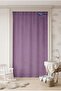 Modern Background Curtain - Single Panel - Ready for Cornice - Stain Resistant - Lilac - Pleatless Flat Installation - Extrafoam Gathering - 6