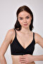 Stripe Detailed Gathering Laser Cut Ghost Bra – Daily Lightweight Model Laser Bra with Wide Back Strap - 5