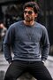 Men's Cotton Printed Regular Fit Smoked Sweatshirt - 4