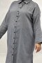 68079 Plus Size Buttoned Low Sleeve Tunic Shirt - Pitikare Black - 2