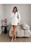 Gold Buttoned Short Blazer Dress - 5