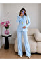 Gold Single Button Notched Lapel Jacket Trousers Blazer Suit - 3
