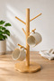 Bamboo Mug Cup Hanger, Mug Stand, Coffee Cup Rack, Countertop Mug Tree - 5