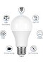 مصباح LED لولبي E27 - ابيض بارد واصفر 6500 كلفن، غير قابل للتعتيم (1، 15 واط - اصفر) - 3