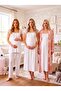 New Season Powder Ecru Patterned Lace Detailed Buttoned Design Wide Straps 100% Cotton Maternity Pajama Set Nightgown Pajama Set - 5