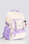 Korean Style Multi-Compartment School Bag Backpack with Teddy Bear Accessories for Elementary School Middle School High School - 3