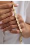 Stone-Encrusted Square Chain Bracelet - 2