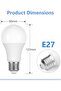مصباح LED لولبي E27 - ابيض بارد واصفر 6500 كلفن، غير قابل للتعتيم (1، 15 واط - اصفر) - 2