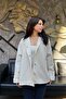 Women's Oversize Plaid Contrast Collar Jacket Sun459 - 7