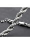 Steel Women's Necklace Silver Color Twisted Chain Long Chain Necklace - 2