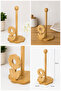 Bamboo Paper Towel Holder with Flower Design – Desktop Paper Towel Stand and Tear-Off Device - 2