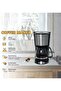 Coffee Maker 900W, 1.5L 12-Cup Drip Coffee Machine with Anti-Drip System, Permanent Filter, Keep Warm Function, Glass Carafe, Black - 6