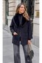 Women's Collar a Quality Faux Fur Double Sleeve Knitwear Cardigan - 2