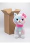 Meowing Colorful Plush Cat Toy - Soft Gift Cat Figure with Cute Bow - 6