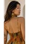 Silk Long Batik Patterned Ruffle Orange Dress Std 36-40 - 5