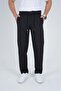 Boyfriend Fit Fabric Jogger Pants with Elastic Waistband and Buttons