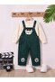 Boy's Teddy Bear Embroidered Gabardine Salopet Set – 2-Piece Set with Long Sleeve Sweatshirt - 4