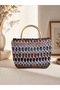 Women's Knitted Handbag Metallic Color Satin Lined Stylish Evening Dress and Casual Bag 27cm X24 cm