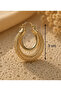 Interlocking, Gold Color, Double Ring Looking Sparkling Earrings Acr9803 - 2
