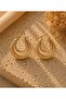 Interlocking, Gold Color, Double Ring Looking Sparkling Earrings Acr9803