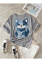 Cat Printed Detailed Short Sleeve T-Shirt