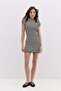 Rochie mini cu guler tip maletă - 3