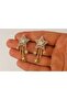 Stone-Set, Gold Color, Comet Star Earrings Acr9805 - 4