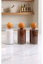 Set of 12 Glass Beans and Food Storage Jars with Wooden Ball Lids (1400 ml) – with Label Gift - 4